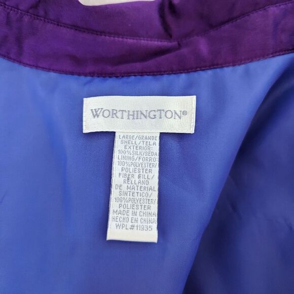 Vintage Purple Silk Jacket Size L - Picture 6 of 6